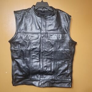 Element Black Leather Vest